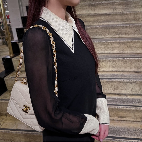 ✈️Sold! Miumiu Sequin Black and White Dress - Picture 2 of 14